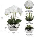 Kunstplant orchideeën kunstbloemen kunstbloemen als echt met echte bloemen in keramische pot tafeldecoratie vensterbank decoratie, hoogte 44 cm, wit