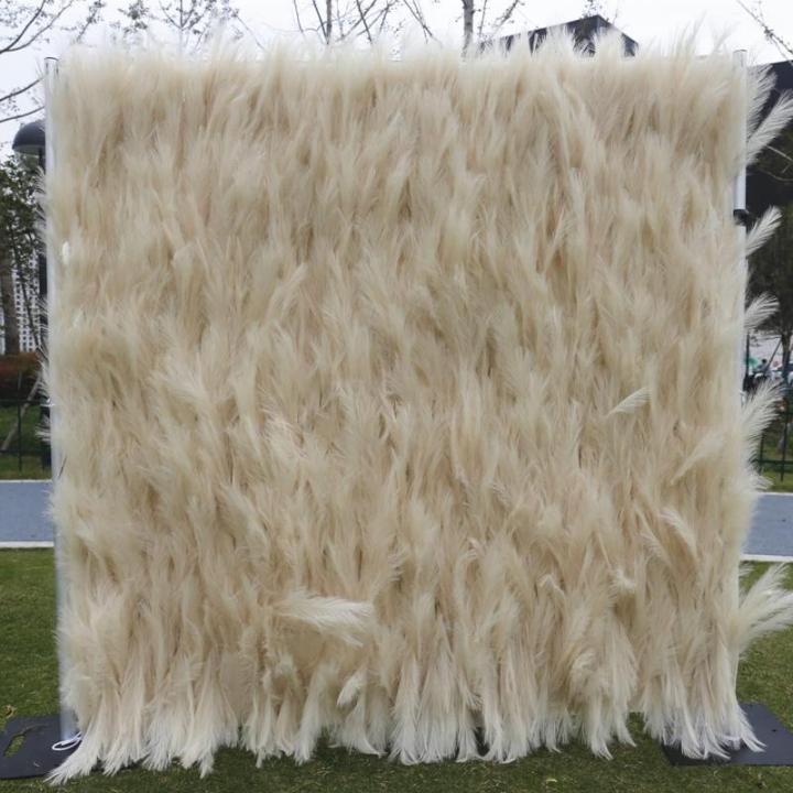 Simulierte Schilfwand Pampasgras Wand Stoff Hintergrund Blumenwand Hintergrund Wand Für Foto Hintergrund Home Party Hochzeit Hintergrund(2.4 * 2.4m/7.8 * 7.8ft)