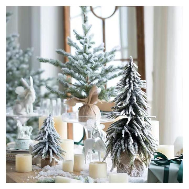 Weihnachts-Essentials, künstlicher Weihnachtsbaum, weißer künstlicher Baum, hängende Ornamente, kleine kleine zedernkiefern, neujahrsdekorationen, Lametta-Girlande, anwendbar f