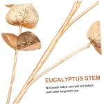 4 Stück Simulierter Ginkgo Biloba Künstliches Eukalyptusblatt Künstliche Eukalyptusstängel Gefälschte Eukalyptusstiele Hochzeitsfeier-Dekoration Simulation Verlässt Eisen Gol