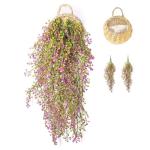 Kunstplant hangende met houten mand, hangende plant kunstmatige klimop kunstmatig 107cm voor kantoor, keuken, tuin, party wanddecoratie