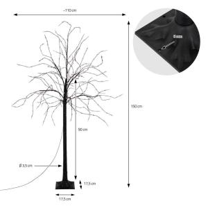 Led-boom 150 cm met 600 warmwitte leds, kunstkerstboom, lichtboom met stervormige lampen, decoratieve boom voor Kerstmis, flexibele takken, kerstdecoratie voor binnen en buiten, IP