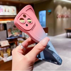 Miagon Gradient esthetische golfhoes voor iPhone XR, schattige golven, telefoonhoes voor dames en meisjes, krullend frame, design, siliconen TPU bumper beschermhoes