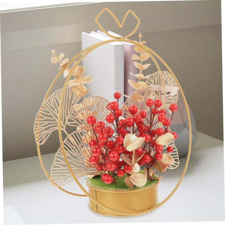 Künstlicher Blumenkorb Hochzeitsgeschenke Hochzeitsblumenarrangement Christbaumschmuck Für Paare Wohnakzente Dekor Hochzeitsverzierung Aus Roten Beeren Paargeschenk Eisen