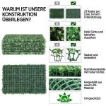 12 stuks kunstklimop voor de tuin, inkijkbescherming, 60 x 40 cm, wand met schaduwnet, kunstmatige heg, klimop, inkijkbescherming, uv-bescherming, voor balkon, tuinheggen