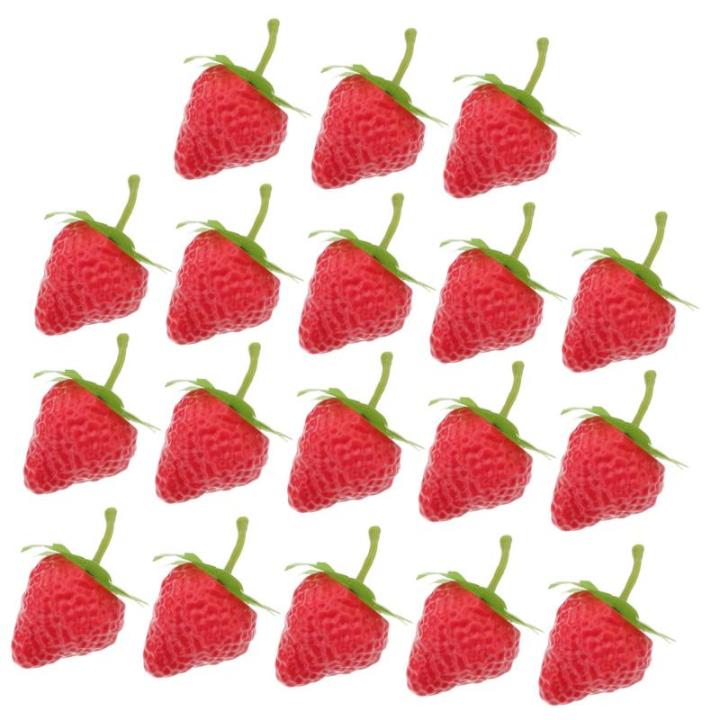 3 Sätze Simuliertes Erdbeer Küchenfruchtmodell Falsche Fruchtdekoration Gefälschte Früchte Gefälschte Erdbeeren Künstliche Früchte Erdbeeren Erdbeer Requisiten 18 Stück * 3