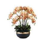 Kunstblumen Künstliche Pflanzen, Orchideen-Blumenarrangement – ​​Elegante Orchideen-Bonsai-Dekoration, künstliche Blumen mit Porzellanvase für jeden Anlass