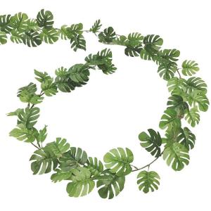 Monstera bladeren, kunstmatige Monstera Ivy Vines opknoping Slinger, Faux Monstera Palm Ivy Leaf voor wanddecoratie, bruiloft, bruid, kransen ornamenten (Mini Monstera Ivy-2pcs)