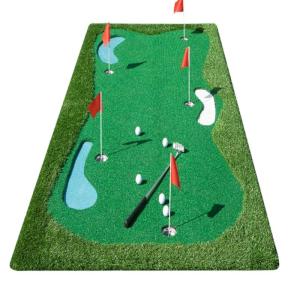 Golf Putting Green, Golfspiel-Grünmatte Mit Realistischem Rasen, Golf-Übungshilferolle Mit Ball Und Flaggen Für Drinnen Draußen Im Garten(1.5x3.5m)