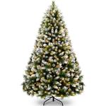 Kunstkerstboom, plastic kerstboom, dennenboom, kunstkerstboom, snel op te bouwen, kunstkerstboom, kerstboom, kunstkerstboom, Nordmann-spar kunststof, groen met sneeuw, 180 cm