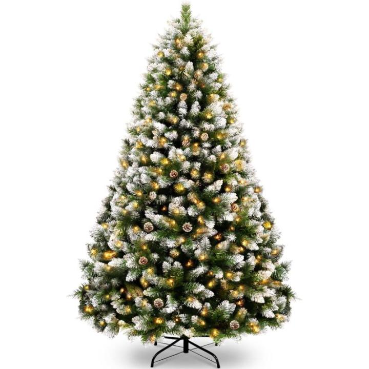 Kunstkerstboom, plastic kerstboom, dennenboom, kunstkerstboom, snel op te bouwen, kunstkerstboom, kerstboom, kunstkerstboom, Nordmann-spar kunststof, groen met sneeuw, 180 cm