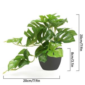 Monstera kunstplant in potten, mini-, voor binnen en buiten, als echt geschikt voor balkon