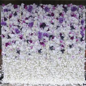 Künstliche Blumen-Wandpaneele, Lila Und Weiß, Kunstrosen, Künstliche Blumen-Hintergrundpaneele Für Hochzeit, Party, Event, Blumen-Wanddekoration(1.5M*3M)