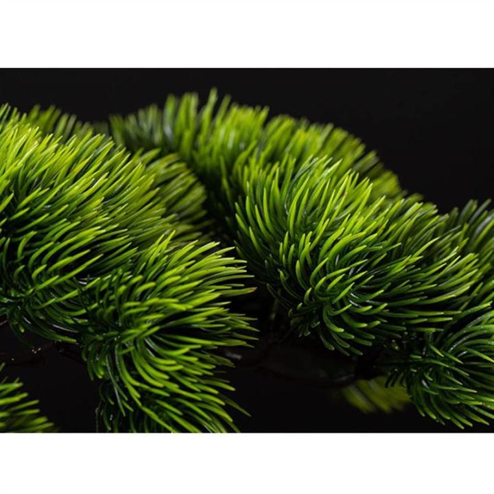 Kunstbonsai-boom kunstmatige bonsai-boom in vierkante keramische bloempot simulatie welkomstdennenboom grote groene potplant bonsai nep dennenboom voor binnen- en buitendecoratie k