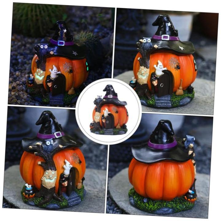 1stk 115000 Halloween-hexenfigur Halloween Tischdekoration Desktop-nachtlichter Halloween-Laternen Beleuchten Sie Halloween-Dekoration Halloween-Desktop-Ornament Harz Kürbis