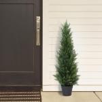 , grote cederboom, 95 cm, als echt in pot, kunststof, buitendecoratie, verpakking van 2 stuks
