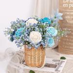 Gypsophila , 10 stuks, Gypsophila , sluierkruid, namaakbloemen, boeketten voor bruiloft, bruid, feest, woondecoratie (blauw)