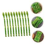 20 STK Simulierte Spargel-Ornamente Realistische Pflanzliche Ornamente Spargel Dekor Spargel-Modelle Gefälschtes Lebensechtes Gemüse Vortäuschen Spielzeug Gemüse Obst PVC