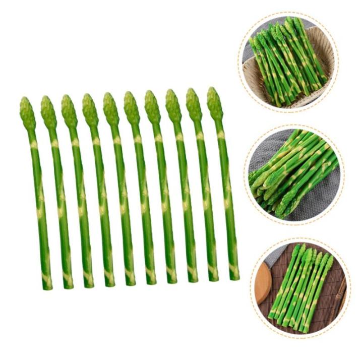 20 STK Simulierte Spargel-Ornamente Realistische Pflanzliche Ornamente Spargel Dekor Spargel-Modelle Gefälschtes Lebensechtes Gemüse Vortäuschen Spielzeug Gemüse Obst PVC