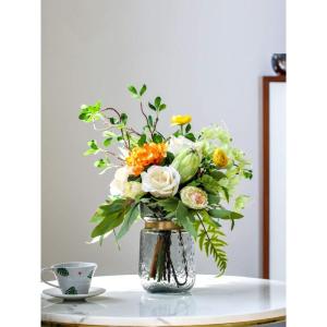 Kunstblumen Künstliche Blumen, Kunstblumen-Mittelstücke – künstliche Seidenblumen im Topf, künstliche Kunstblumen in Einer Vase für das Wohnzimmer für jeden Anlass