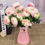 Kunstblumenstrauß Künstliche Blume Pfingstrose Gefälschte Blumen Hochzeit Blumenstrauß Dekoration Tabelle Küche Büro Garten Innen Im Freien Braut Pflanzen 0808