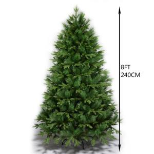 Unbeleuchtete, aufklappbare Premium-Weihnachtsbäume aus Fichte, Metallständer, aufklappbare Zweige, einfache Montage for Zuhause, Büro, Party(8FT)
