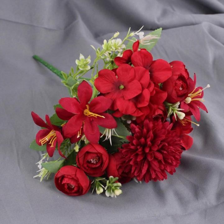 Kunstbloemen decoratieve kunstbloemen met stelen voor doe-het-zelf bruiloft, bruidsboeket, babydouche, bloemstuk, tafeldecoratie, woondecoraties 1015