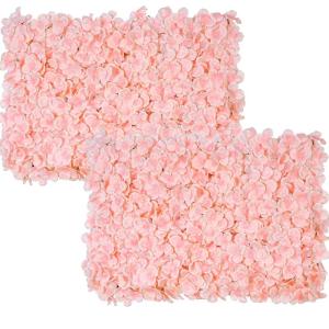 Blumen-Wandhintergrund – Blush 2 Stück Blumen-Wandpaneele 0,4 x 1,2 m, Seidenblumen-Wanddekoration für Hochzeit, Party, Abschlussball, Abschlussfeier, Brautparty, Dekoration