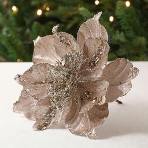 Glitzernder Weihnachtsstern, Weihnachtsbaumschmuck, hängende Dekoration für Weihnachtsbaum, Hochzeit, Party, Kranz, Dekoration (Champagner)