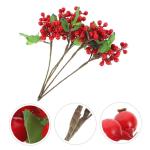 5st Künstliche Beeren Gefälschte Beerenpflücker Artificial Pine Branches Künstliche Zweige Falsches Beerenspray Kranz Beeren Blumendekorationen Blumenarrangement Beeren Plastik