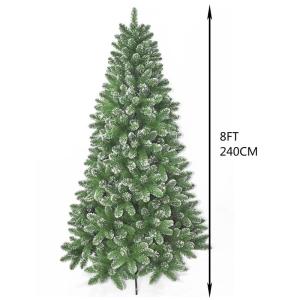 6 Fuß künstlicher Weihnachtsbaum, schneebeflockter schmaler Weihnachtsbaum mit PVC-Zweigspitzen, Metallscharnieren und faltbarem Sockel, ideal als Dekoration für Feiertage, Zuha