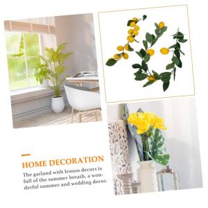 10 STK Simulation Zitronenrattan Gelbe Girlande Künstliche Blumengirlande Sommerdekoration Frühlingsdeko Grüne Girlandenhochzeit Zitronendekoration Für Die Küche Yellow Plasti