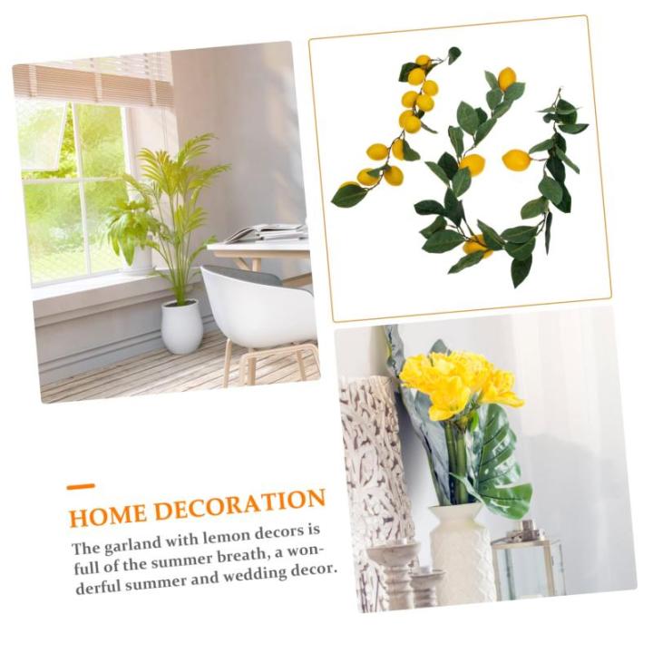10 STK Simulation Zitronenrattan Gelbe Girlande Künstliche Blumengirlande Sommerdekoration Frühlingsdeko Grüne Girlandenhochzeit Zitronendekoration Für Die Küche Yellow Plasti
