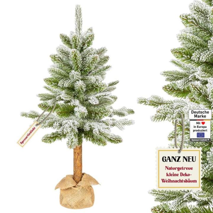 Kleine kunstkerstboom, 65 cm, sneeuwgetrouwe replica met spuitgietelementen, kunstkerstboom, decoratie, dennenboom, kerstdecoratie (sneeuw, 65 cm)