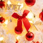 Mini Weihnachtsbaum 40CM Klein Tannenbaum mit Beleuchtung, Tischdeko Christbaum mit LED Lichterkette und Weihnachtskugel, Künstliche Weihnachtsbäume Geschmückt für Weihnachten 
