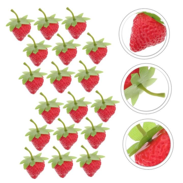 1 Satz Simulierte Erdbeeren Künstliche Erdbeeren Künstliche Schaumstofffrüchte Küchenobstmodell Obstdekor Erdbeerdekorationen Künstliche Früchte Zum Basteln 18 Stück