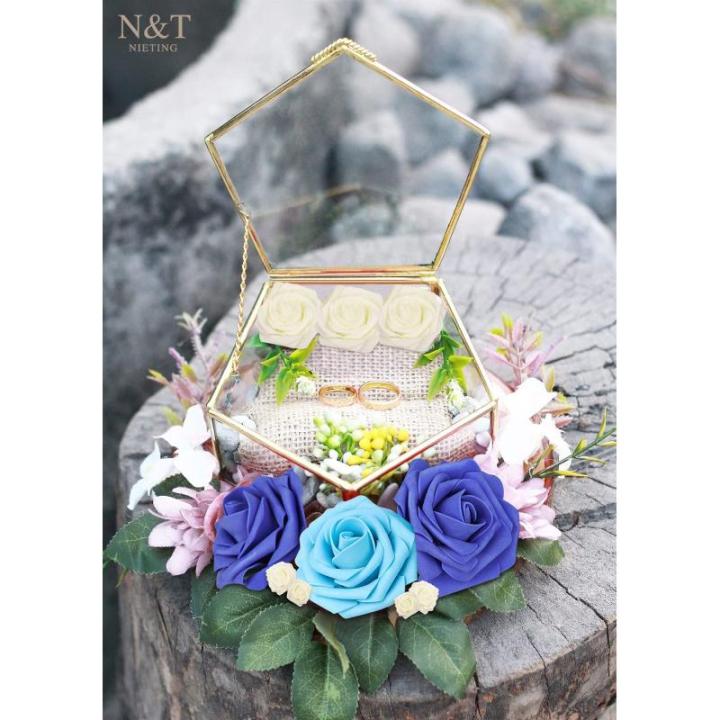 Kunstbloemen, rozen, 25 stuks, kunstrozen met steel, voor doe-het-zelf bruiloft, boeketten, feesttafels, woondecoraties, bruid, woondecoratie, gemengd blauw