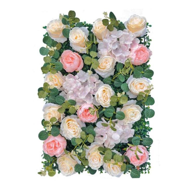 15,7 X 23,6 Zoll Großes Blumenpaneel, Künstliche Blumenpaneele, Kunstrosen-wandmatte, Für Hochzeitsfeier, Innen- Und Außenfotografie, Wanddekoration(Color:18pcs)