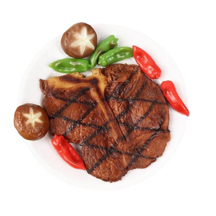 Gefälschte Steaksimulation Lebensmittelmodell Hochsimulation Steak Foto Werkzeug Leicht zu Reinigen Steak Simulation Lebensmittelmodell