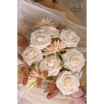 Kunstbloemen, 50 stuks, kunstbloemen, schuimrozen voor doe-het-zelf bruiloft, bruidsboeket, baby, douche, feest, taart, wanddecoratie, crème