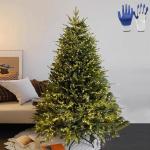 Fichten Weihnachtsbaum mit Licht, Künstlicher Weihnachtsbaum mit Metallständer und Aufklappbaren Zweigen, Erstklassige Weihnachtsdekoration(120cm/4ft)