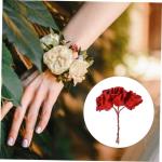 50 Stück Rosenkopf Realistisches Blumenstraußdekor Künstliche Rosenköpfe Simulationsblumenstrauß Künstlicher Blumenstrauß Staubblatt Künstlicher Rosenstrauß Sport Rot