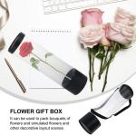 Bloem Display Box Bloem Rozen Verpakking Cilinder Box met handvat Deksel Bloemen Opstelling Box Bloemisten Geleverd voor Home Shop Zwart