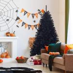 Kunstkerstboom, 180 cm/225 cm, zwart, dennenboom met metalen standaard, kerstboom, pvc-punten, ideaal voor thuis, kantoor, winkels en hotels (180 cm)