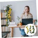 8 STK Simulation Zitronenrattan Sommerdekoration Sommergrüne Girlande Sommerkranz Vor Der Haustür Gelbe Girlande Szene Sommerliche Zitronengirlande Obstpflanzen Yellow Plastik
