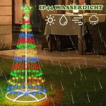 Kerstboom, metalen kegelvorm, 156 leds, lichtboom, 8 modi, timer, waterdicht, kerstverlichting, buitenverlichting, kerstverlichting voor tuin, balkon, kerstdecoratie buiten, vierkl