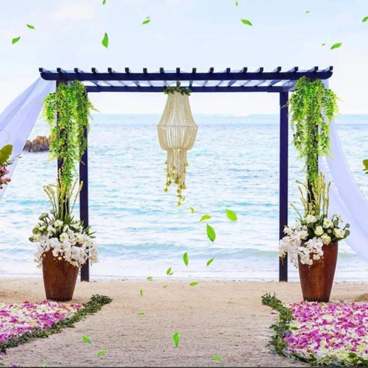 2 STKS Kunstmatige Hangplanten Varen, Plastic Groene Nep Muur Hangende Varens Planten, Kunstgroen Plant Groen Wijnstokken voor Tuin Bruiloft Decoratie