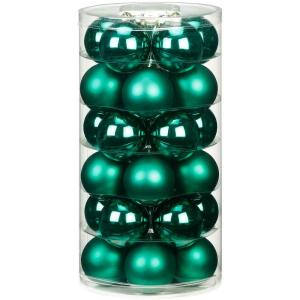 Inge Glazen , mooie van glas, 30 in doos, kerstboomversiering, kerstboomversiering, kerstboomversiering, kerstboom (Deep Forest | groen glans/mat)