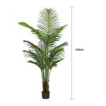 Kunstplant grote kunstpalm, 140 cm, , groot als echte Areca palm, , plastic plant, decoratie, nepplant voor woonkamer, balkon, slaapkamer, kantoor