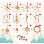 46 x natuurlijke strosterren kerstset, kerstboomversiering, stro met natuurlijke accenten, handgemaakte kerstboom van stro met mooie doos, natuurlijke kerststrohanger voor kerstboo